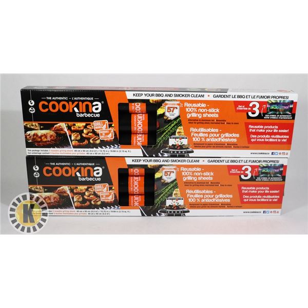 2 PACKAGES OF COOKINA BARBECUE REUSABLE GRILLING