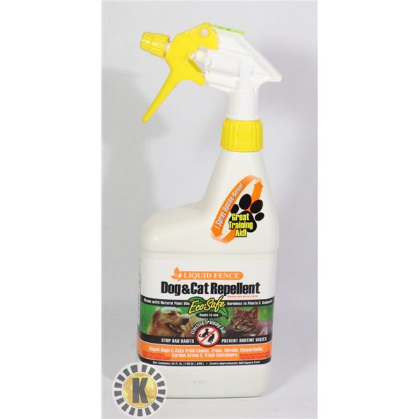 BOTTLE OF LIQUID FENCE DOG AND CAT REPELLENT