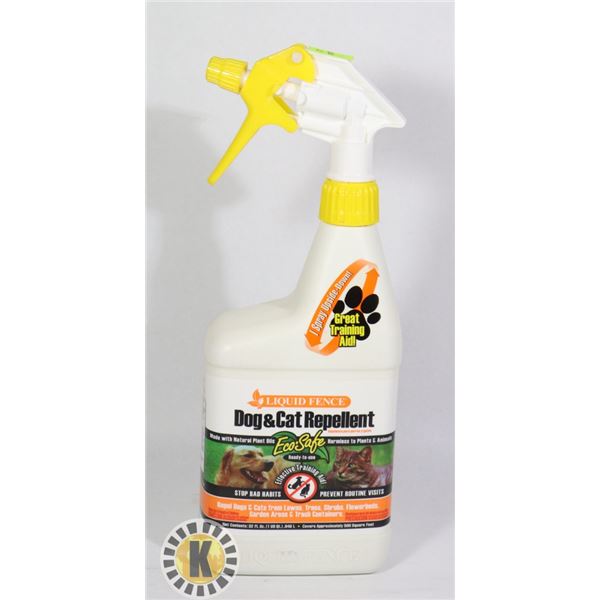 BOTTLE OF LIQUID FENCE DOG AND CAT REPELLENT