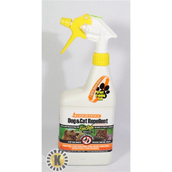 BOTTLE OF LIQUID FENCE DOG AND CAT REPELLENT