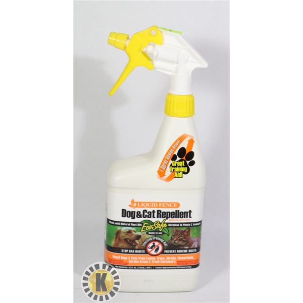 BOTTLE OF LIQUID FENCE DOG AND CAT REPELLENT