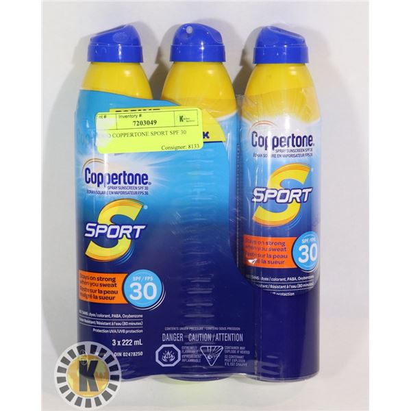 TRIO COPPERTONE SPORT SPF 30