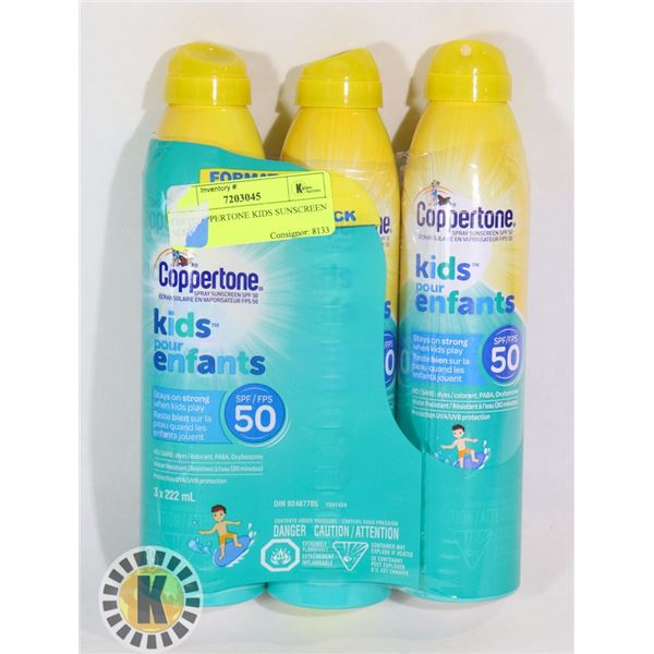 TRIO COPPERTONE KIDS SUNSCREEN 50 SPF