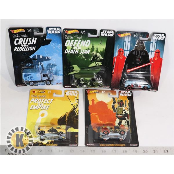 HOT WHEELS METAL STAR WARS SET OF 5, NEW