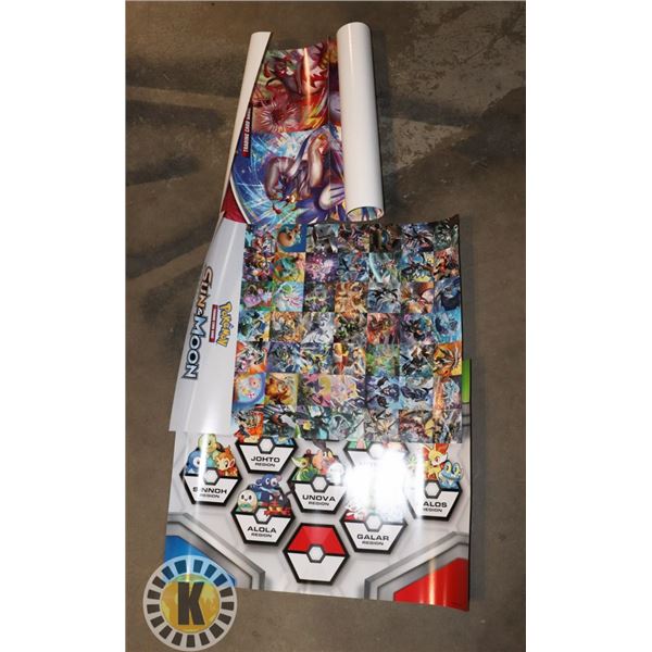 x3 POKEMON MISC. COLLECTIBLE WALL POSTERS