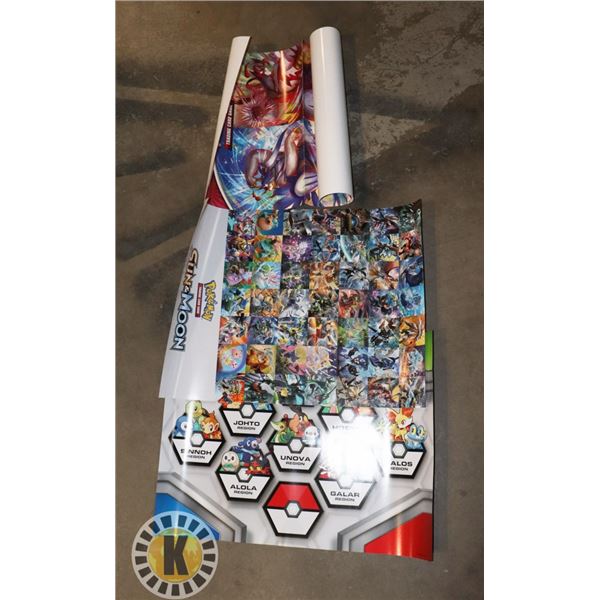 x3 POKEMON MISC. COLLECTIBLE WALL POSTERS