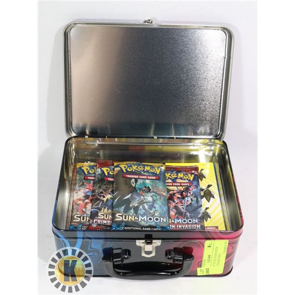 POKEMON TIN WITH BOOSTER PACKS, STICKERS MINI