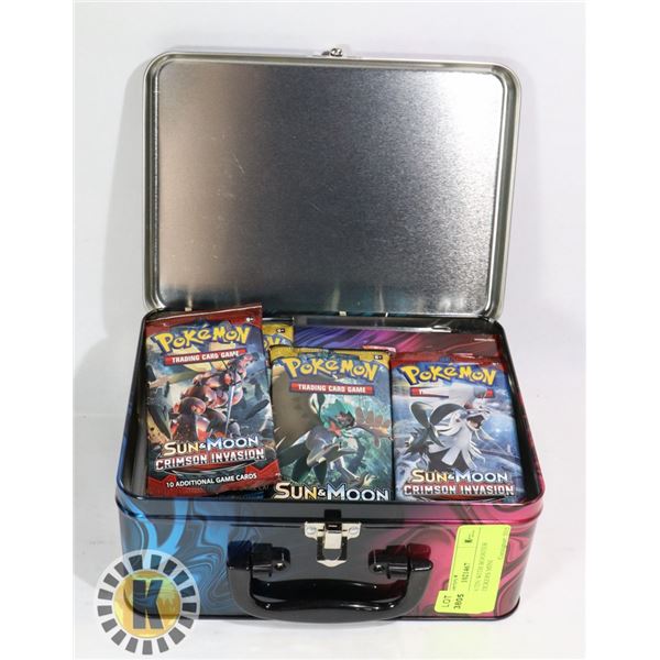 POKEMON TIN WITH BOOSTER PACKS, STICKERS MINI
