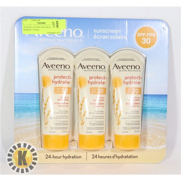 AVEENO ACTIVE NATURAL SUN SCREEN 3 PACK