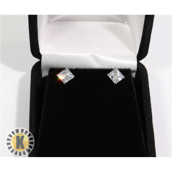 1 CARAT TWT .925 SILVER CZ DIAMOND EARRINGS