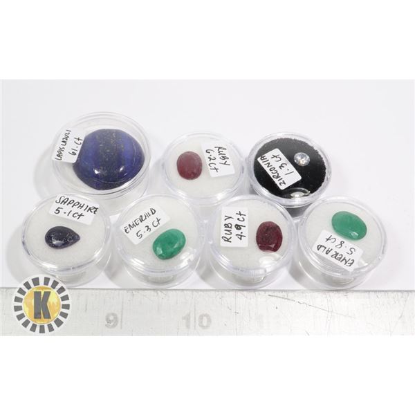 X7 GENUINE RUBY, EMERALD, SAPPHIRE, GEMS