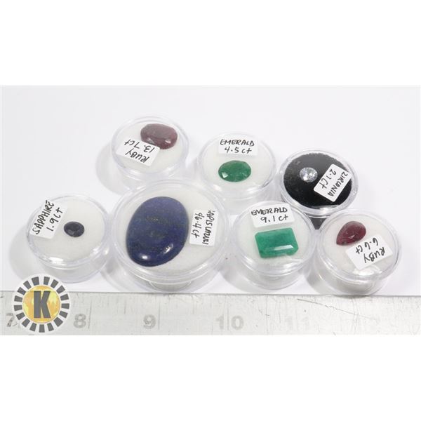 X7 GENUINE RUBY, EMERALD, SAPPHIRE, GEMS