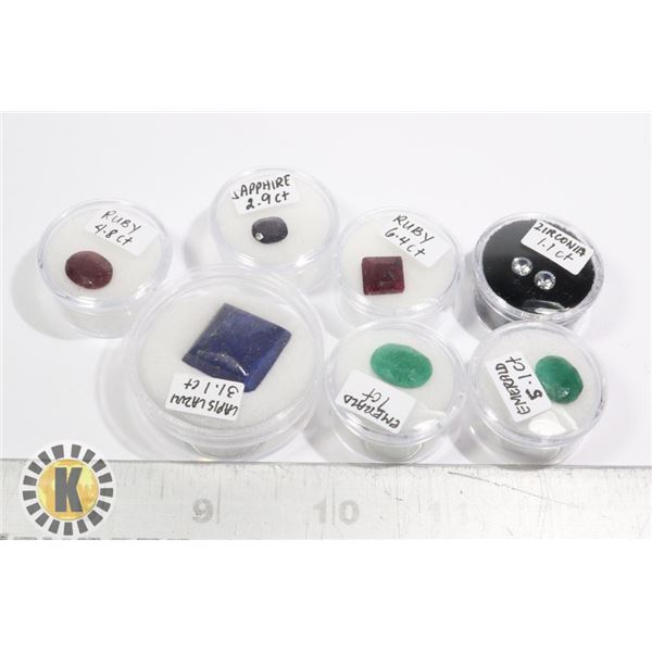 X7 GENUINE RUBY, EMERALD, SAPPHIRE, GEMS