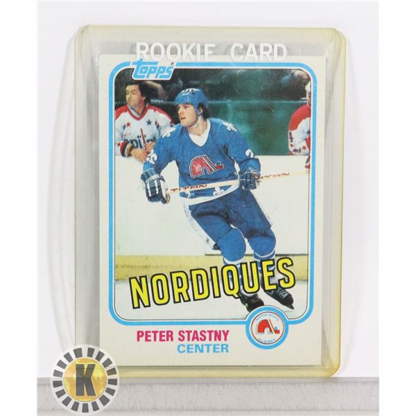ROOKIE CARD NORDIQUES PETER STASTNY HOCKEY