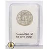 Image 1 : 1951 CANADIAN SILVER 1/2 DOLLAR KING GEO. VI