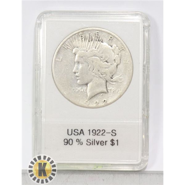 USA 1922-S SILVER DOLLAR 90% SILVER