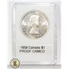 Image 1 : CANADIAN 1958 SILVER $1, PROOF CAMEO "DEATH TOTEM