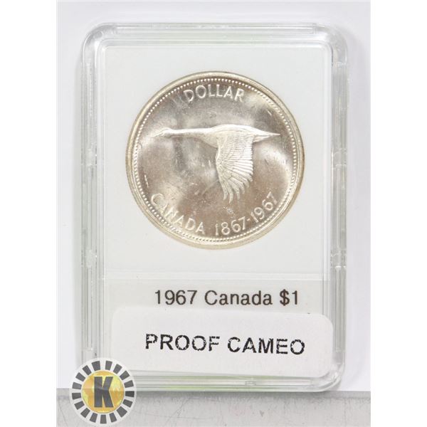CANADIAN 1967 SILVER $1, PROOF CAMEO