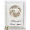 Image 1 : CANADIAN 1967 SILVER $1, PROOF CAMEO