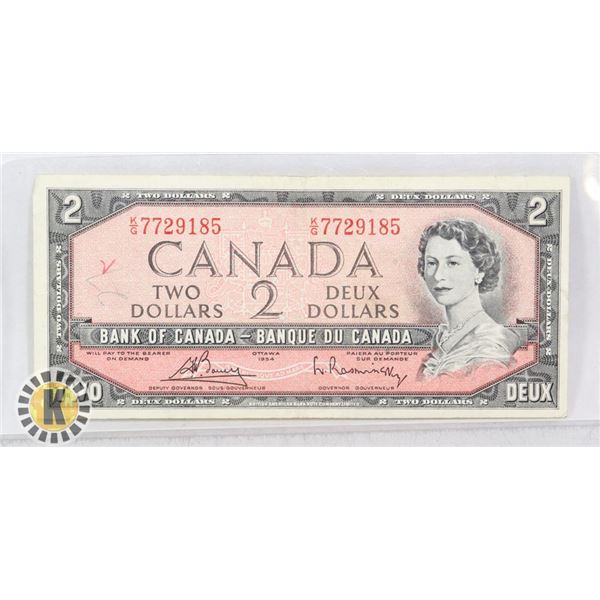 1954 CANADIAN 2 DOLLAR BILL
