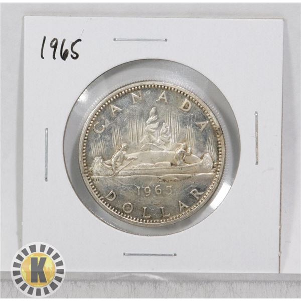 1965 CANADA 80% SILVER $1 DOLLAR COIN