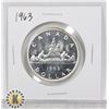 Image 1 : 1963 CANADA 80% SILVER $1 DOLLAR COIN