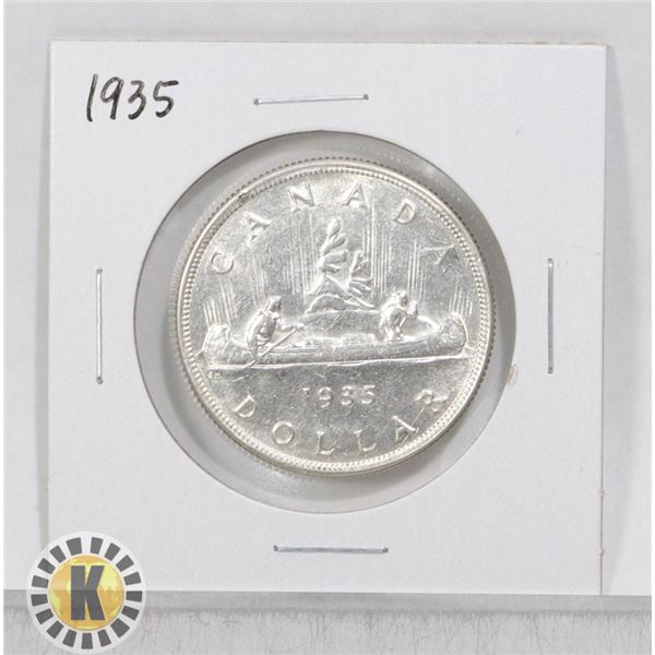 1935 CANADA 80% SILVER $1 DOLLAR COIN