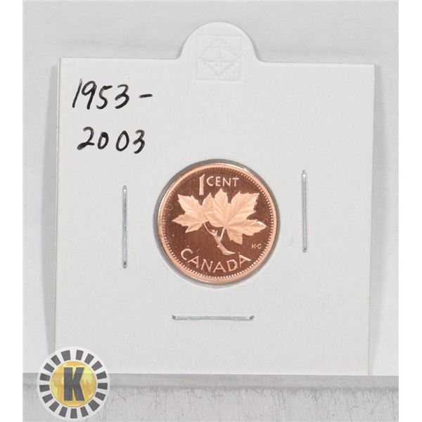 1953-2003 COPPER CANADA 1c PROOF COIN
