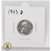 Image 1 : 1943 D STEEL USA WWII ISSUE 1 CENT COIN, BU