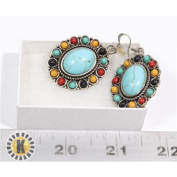 SET OF MULTISTONE VINTAGE EARRINGS