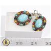 Image 1 : SET OF MULTISTONE VINTAGE EARRINGS