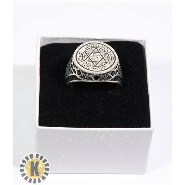 VINTAGE STAR OF DAVID .925 SILVER RING W.STONES
