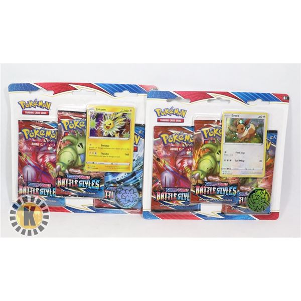 x2 POKEMON BATTLE STYLES 3 BLISTER PACKS