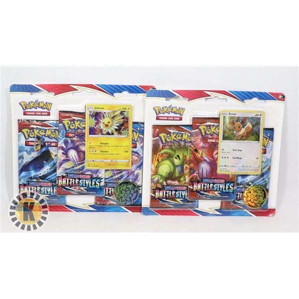 x2 POKEMON BATTLE STYLES 3 BLISTER PACKS