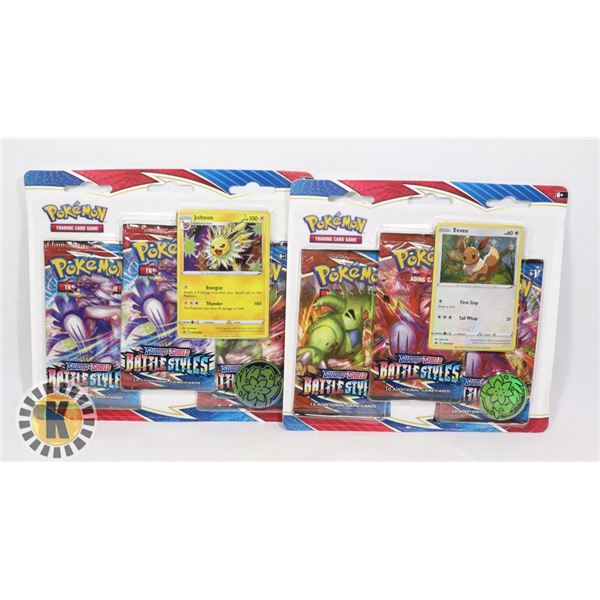 x2 POKEMON BATTLE STYLES 3 BLISTER PACKS