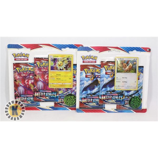 x2 POKEMON BATTLE STYLES 3 BLISTER PACKS