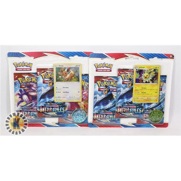 x2 POKEMON BATTLE STYLES 3 BLISTER PACKS