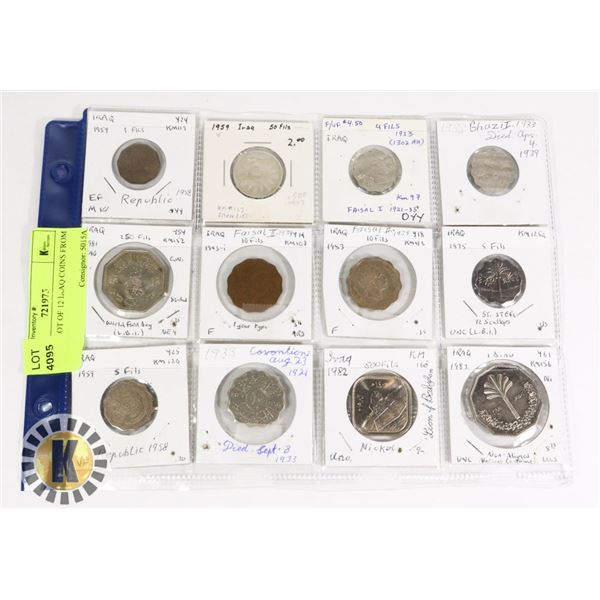 ESTATE LOT OF 12 IRAQ COINS FROM 1933-1982