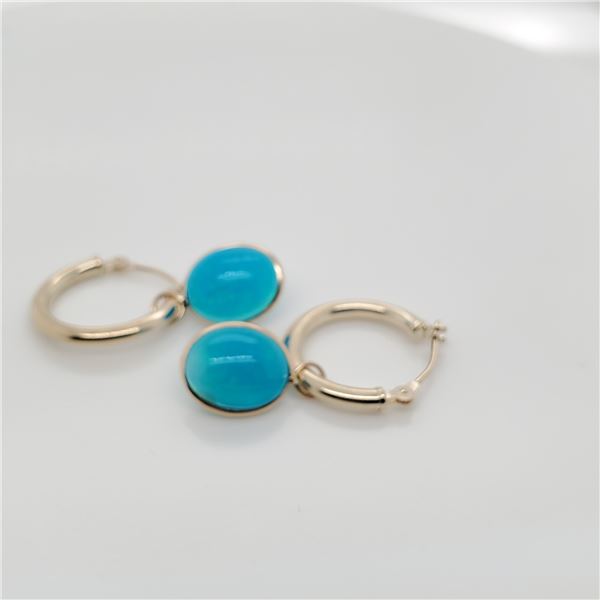 14K YELLOW GOLD OPALS(3.25CT)  EARRINGS