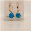 Image 3 : 14K YELLOW GOLD OPALS(3.25CT)  EARRINGS