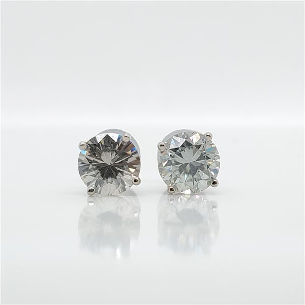 14K WHITE GOLD MOISSANITE(1.42CT) EARRINGS