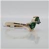 Image 3 : 10K YELLOW GOLD NATURAL EMERALD(0.54CT) DIAMOND