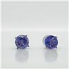 Image 1 : 14K WHITE GOLD NATURAL TANZANITE(1.8CT)  EARRINGS