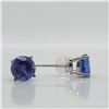 Image 2 : 14K WHITE GOLD NATURAL TANZANITE(1.8CT)  EARRINGS