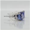 Image 3 : 14K WHITE GOLD NATURAL TANZANITE(1.8CT)  EARRINGS