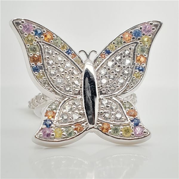 SILVER FANCY COLOR SAPPHIRE(8.5CT)  RING