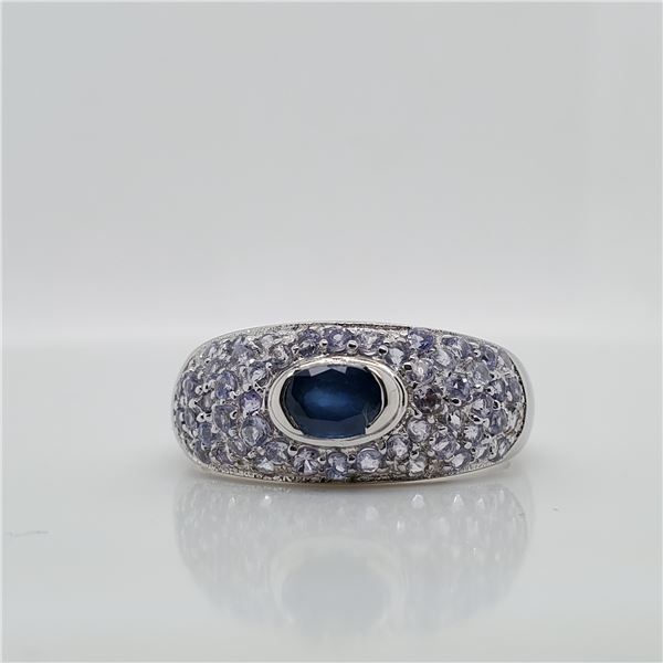 SILVER SAPPHIRE&TANZANITE(1.5CT) RING