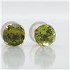 Image 1 : 10K YELLOW GOLD PERIDOT(1.2CT)  EARRINGS