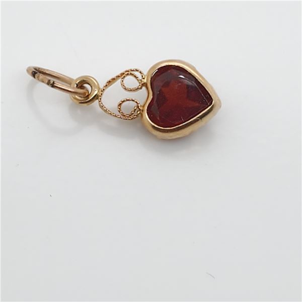 14K YELLOW GOLD GARNET(0.56CT) PENDANT