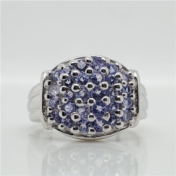 SILVER TANZANITE(1CT)  RING (~WEIGHT 2.7G)